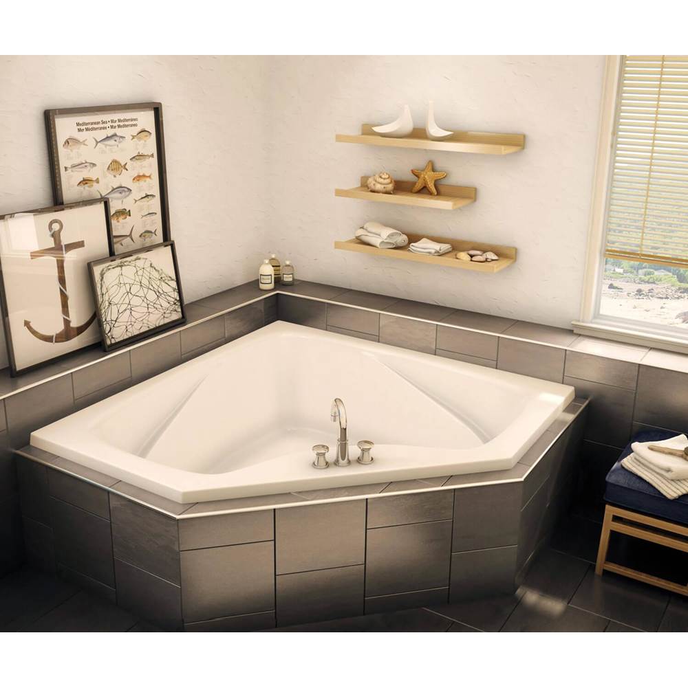 SPS Companies, Inc.AkerCTF2-6060 AcrylX Corner Center Drain Bodywrap Bath in Thunder Grey