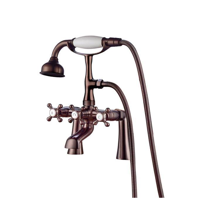 Barclay Deck Mount Roman Tub Faucets With Hand Showers item 4608-MC-ORB
