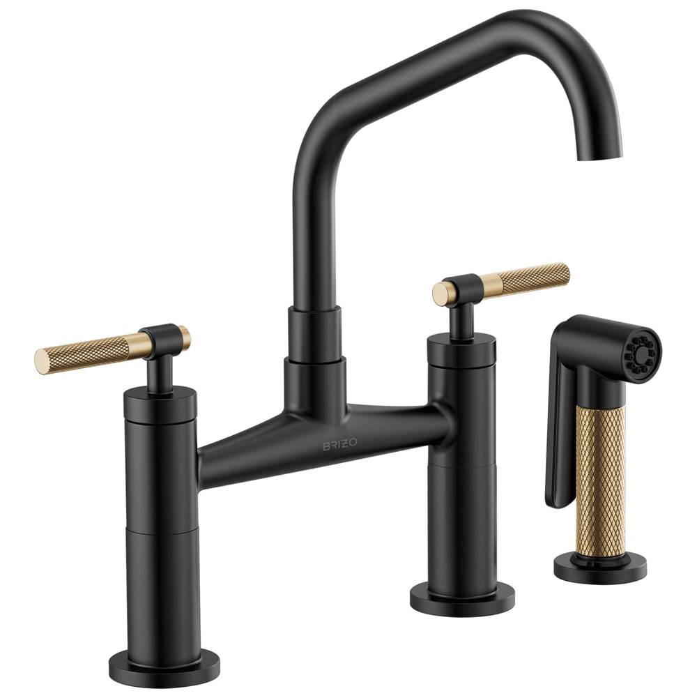SPS Companies, Inc.BrizoLitze® Bridge Faucet with Angled Spout and Knurled Handle