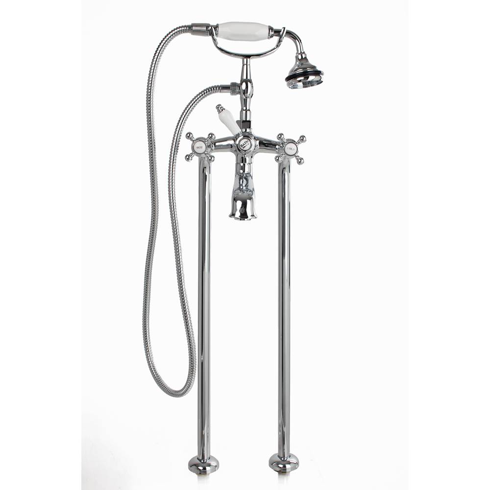 SPS Companies, Inc.Cheviot Products5100 SERIES Free-Standing Tub Filler - Cross Handles - Porcelain Accents