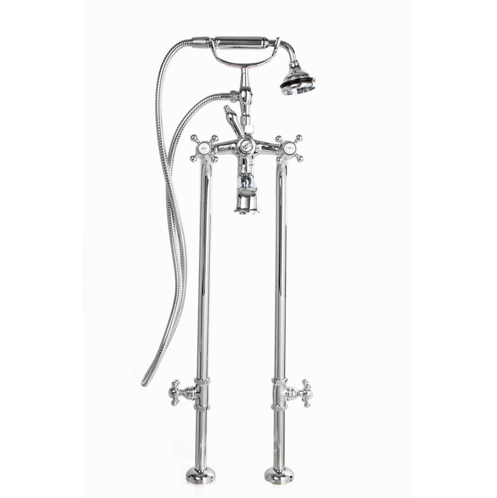 SPS Companies, Inc.Cheviot Products5100 SERIES Free-Standing Tub Filler with Stop Valves - Cross Handles - Metal Accents