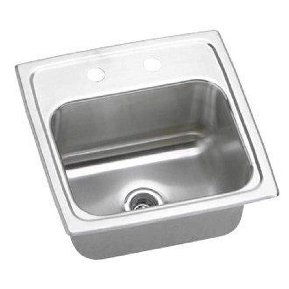 SPS Companies, Inc.ElkayLustertone Classic Stainless Steel 15'' x 15'' x 6-1/8'', 0-Hole Single Bowl Drop-in Bar Sink with Quick-clip