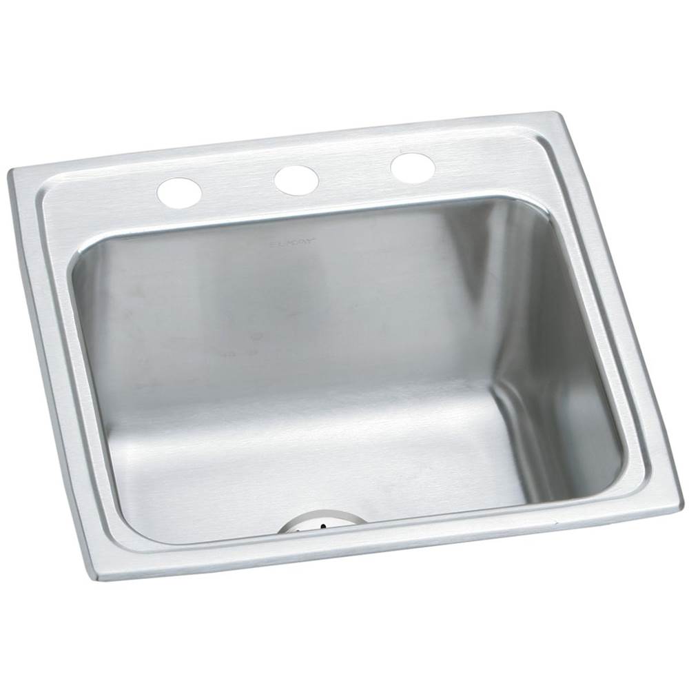 SPS Companies, Inc.ElkayLustertone Classic Stainless Steel 19-1/2'' x 19'' x 10-1/8'', OS4-Hole Single Bowl Drop-in Laundry Sink w/Perfect Drain