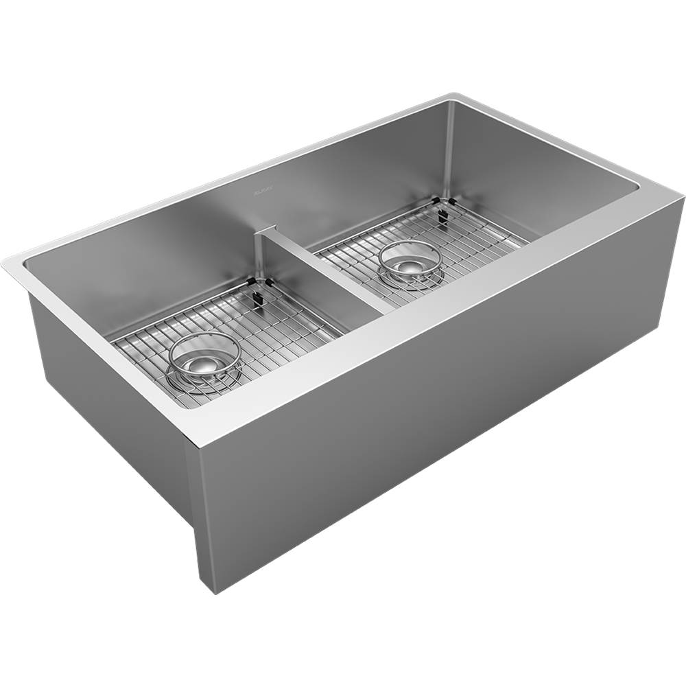 SPS Companies, Inc.ElkayCrosstown 16 Gauge Stainless Steel 35-7/8'' x 20-1/4'' x 9'' Equal Double Bowl Tall Farmhouse Sink Kit with Aqua Divide