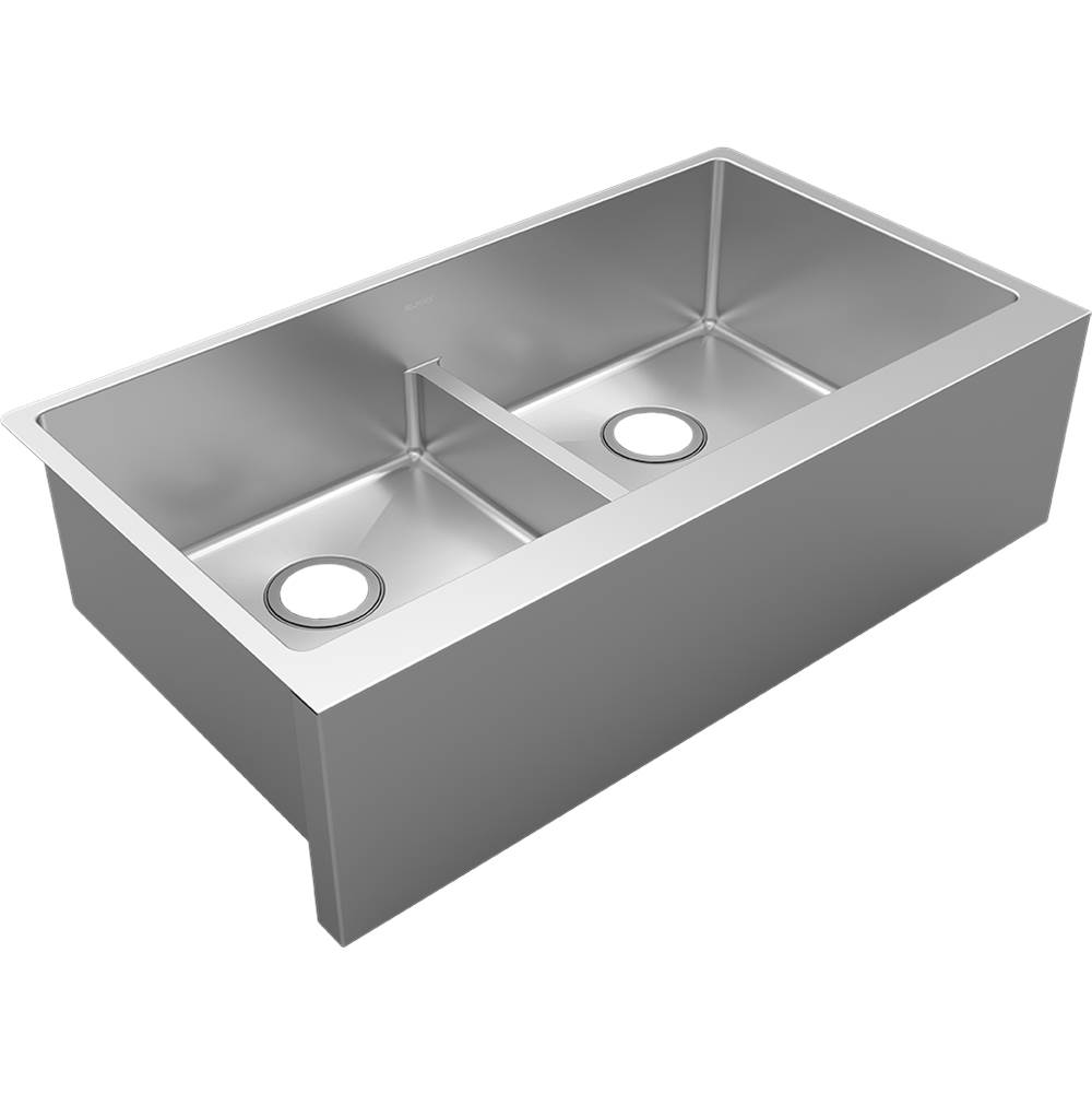 SPS Companies, Inc.ElkayCrosstown 16 Gauge Stainless Steel 35-7/8'' x 20-1/4'' x 9'' Equal Double Bowl Tall Farmhouse Sink with Aqua Divide