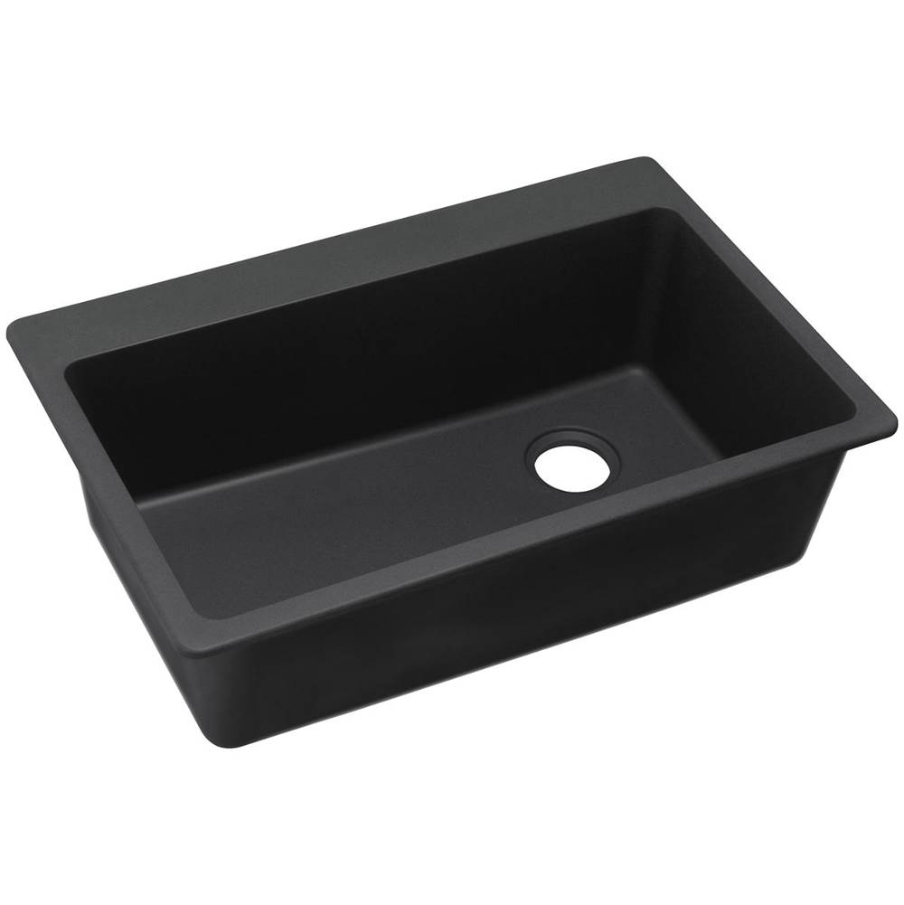 SPS Companies, Inc.ElkayQuartz Classic 33'' x 22'' x 9-1/2'', Single Bowl Drop-in Sink, Black