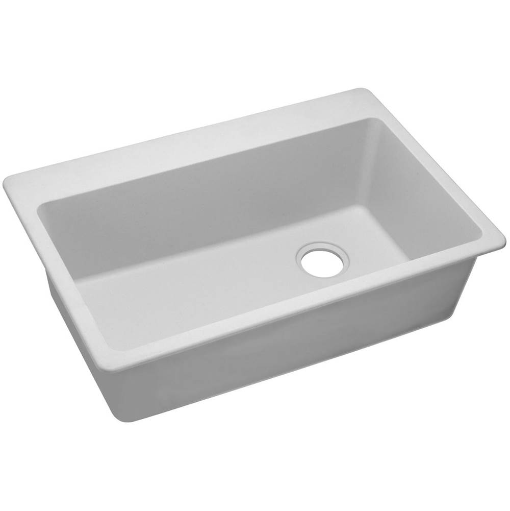 SPS Companies, Inc.ElkayQuartz Classic 33'' x 22'' x 9-1/2'', Single Bowl Drop-in Sink, White