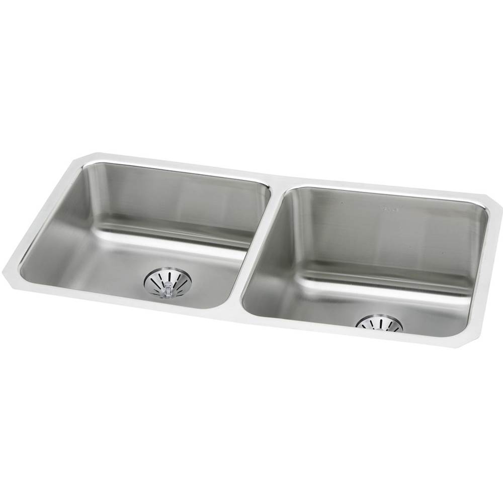 SPS Companies, Inc.ElkayLustertone Classic Stainless Steel 30-3/4'' x 18-1/2'' x 10'', Equal Double Bowl Undermount Sink with Left Perfect Drain