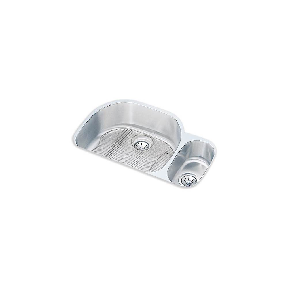 SPS Companies, Inc.ElkayLustertone Classic Stainless Steel, 31-1/2'' x 21-1/8'' x 7-1/2'', Offset 70/30 Double Bowl Undermount Sink Kit