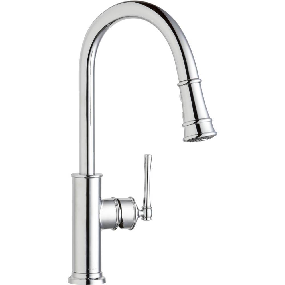 SPS Companies, Inc.ElkayExplore Single Hole Kitchen Faucet with Pull-down Spray and Forward Only Lever Handle Chrome