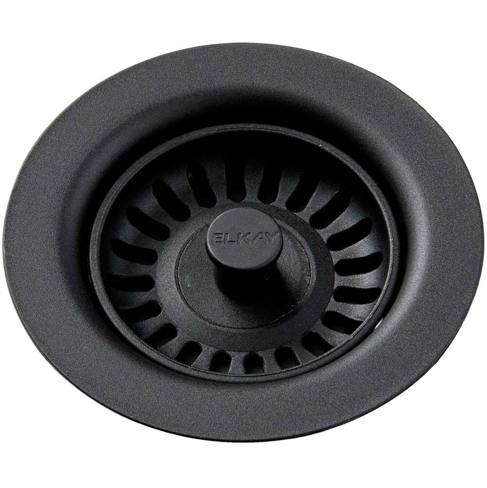SPS Companies, Inc.ElkayPolymer Drain Fitting with Removable Basket Strainer and Rubber Stopper Black