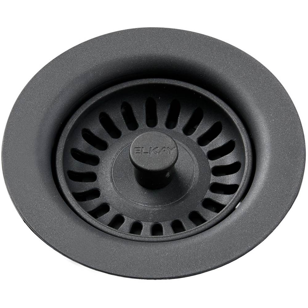SPS Companies, Inc.ElkayPolymer Drain Fitting with Removable Basket Strainer and Rubber Stopper Charcoal