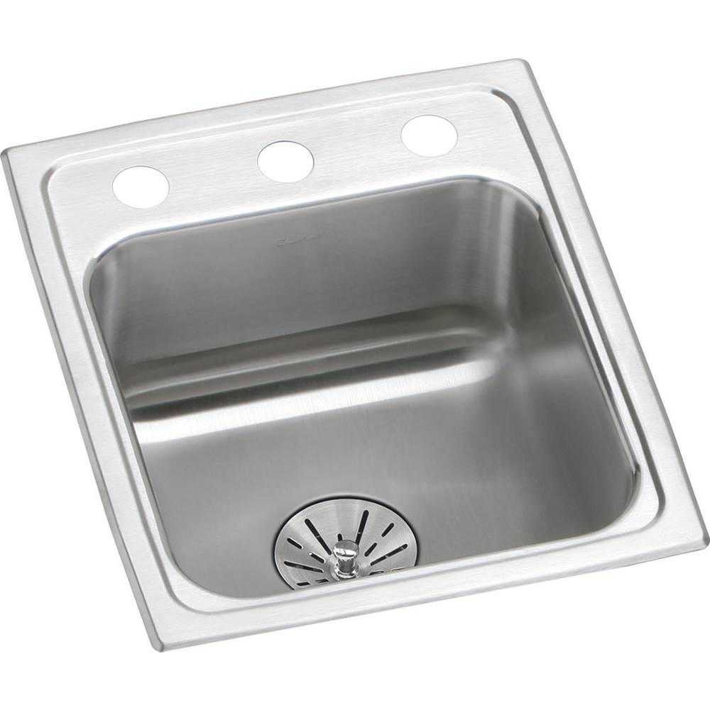 SPS Companies, Inc.ElkayLustertone Classic Stainless Steel 15'' x 17-1/2'' x 6-1/2'', 3-Hole Single Bowl Drop-in ADA Sink with Perfect Drain