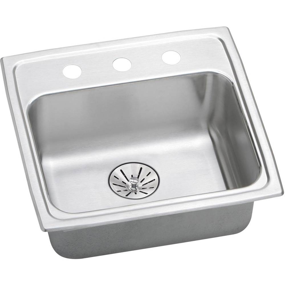 SPS Companies, Inc.ElkayLustertone Classic Stainless Steel 19-1/2'' x 19'' x 6-1/2'', 1-Hole Single Bowl Drop-in ADA Sink with Perfect Drain and Quick-clip