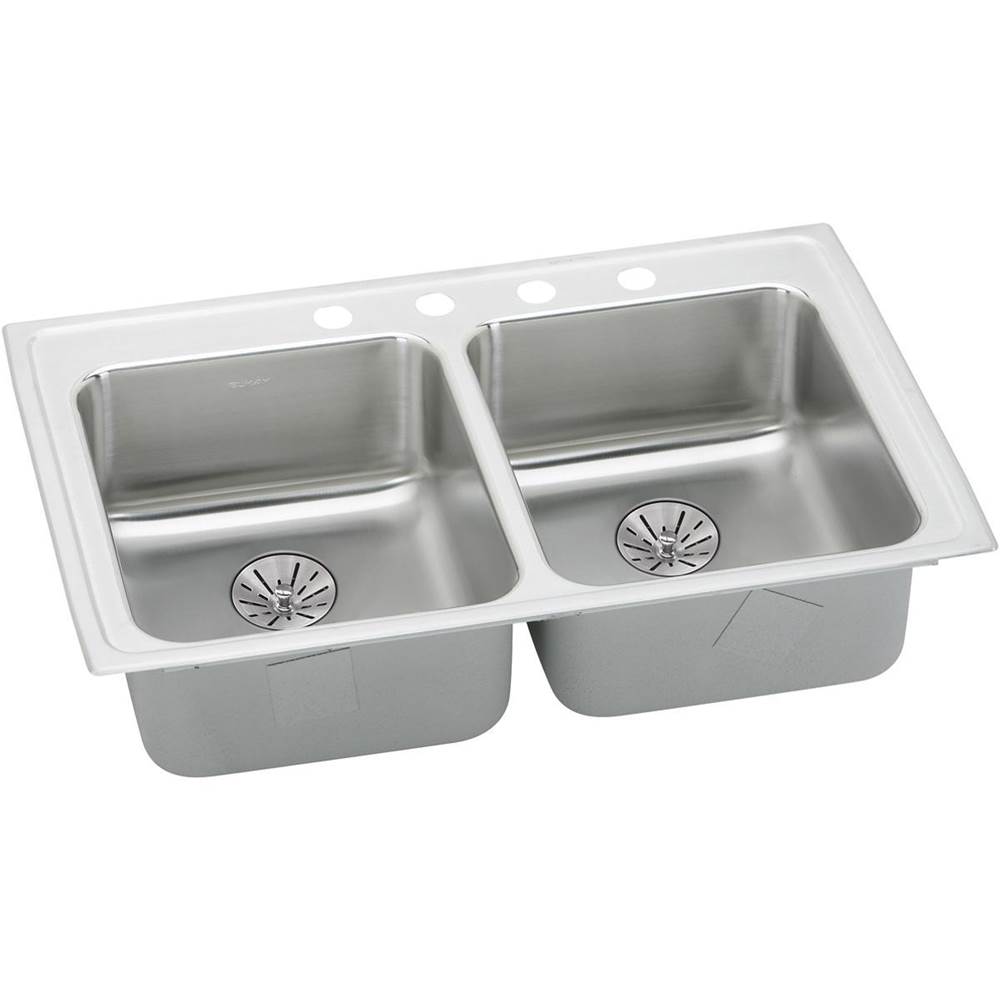 SPS Companies, Inc.ElkayLustertone Classic Stainless Steel 33'' x 19-1/2'' x 6-1/2'', Equal Double Drop-in ADA Sink with Perfect Drain