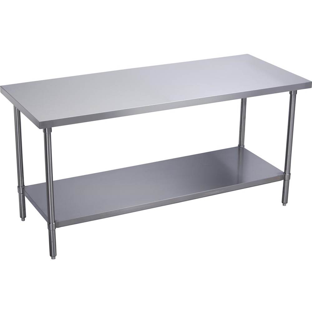 SPS Companies, Inc.ElkayStainless Steel 36'' x 24'' x 36'' 16 Gauge Flat Top Work Table with Stainless Steel Legs and Undershelf