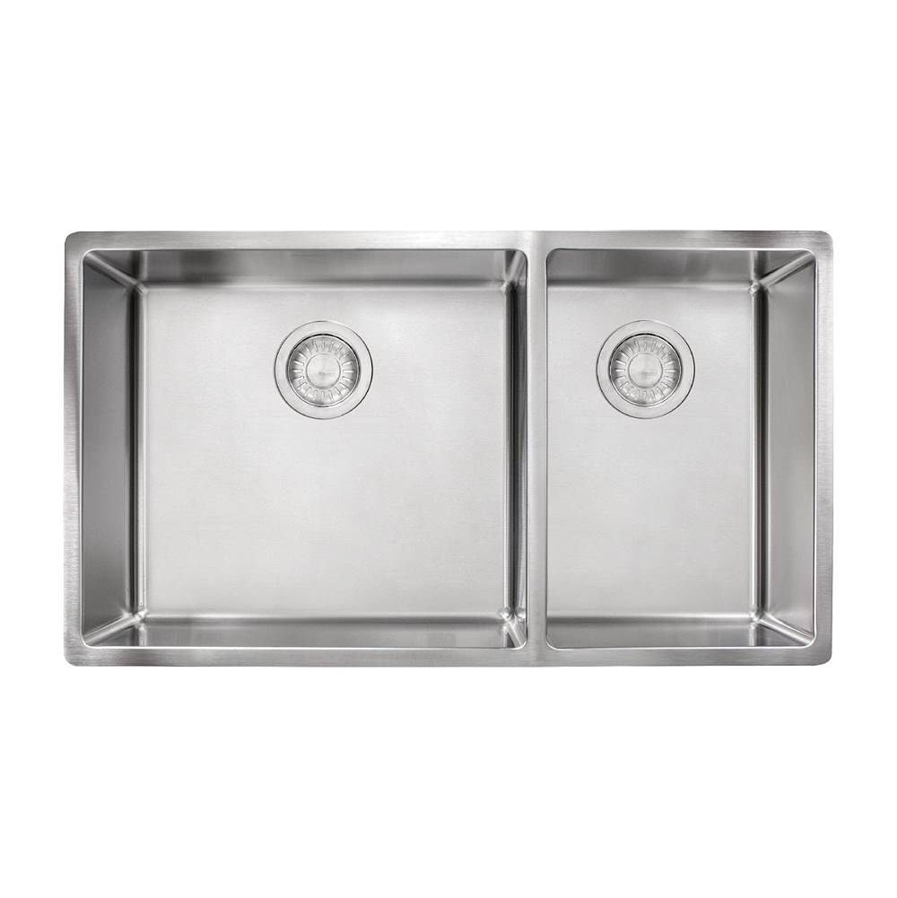 SPS Companies, Inc.FrankeCube 31.5-in. x 17.7-in. 18 Gauge Stainless Steel Undermount Double Bowl Kitchen Sink - CUX160