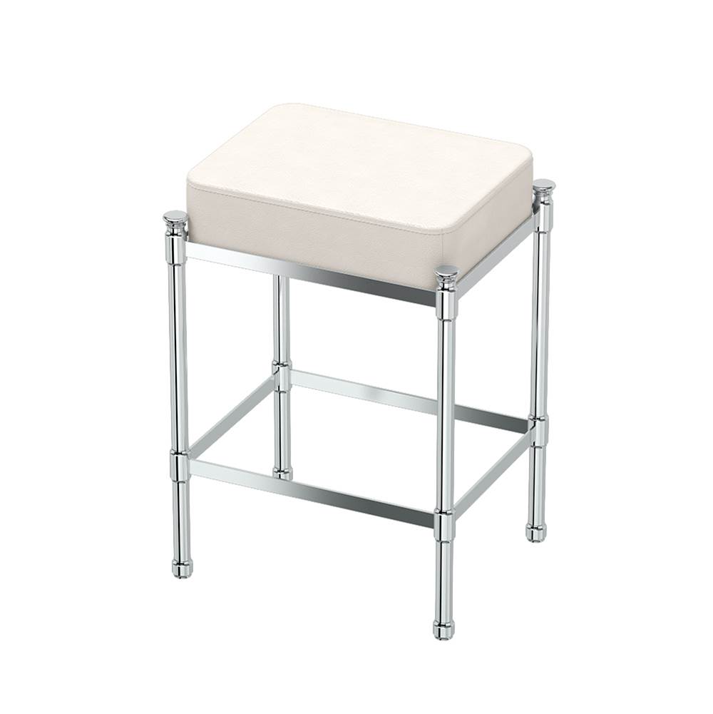 SPS Companies, Inc.GatcoRectangle White Leather Vanity Stool CH