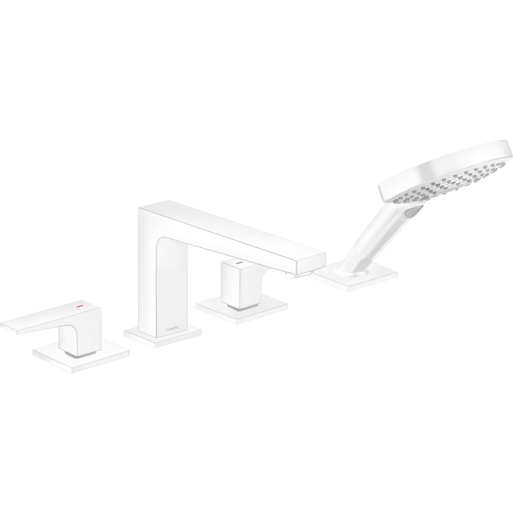 SPS Companies, Inc.HansgroheMetropol 4-Hole Roman Tub Set Trim with Lever Handles and 1.75 GPM Handshower in Matte White