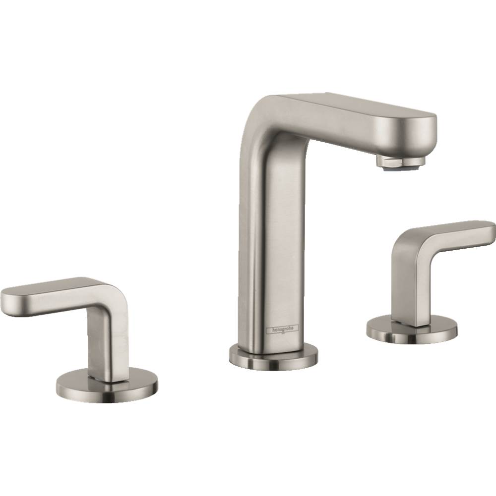 SPS Companies, Inc.HansgroheMetris S Widespread Faucet 100 with Lever Handles and Pop-Up Drain, 0.5 GPM in Brushed Nickel