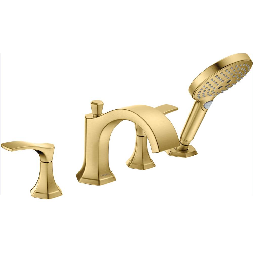 SPS Companies, Inc.HansgroheLocarno 4-Hole Roman Tub Set Trim with 1.75 GPM Handshower in Brushed Gold Optic
