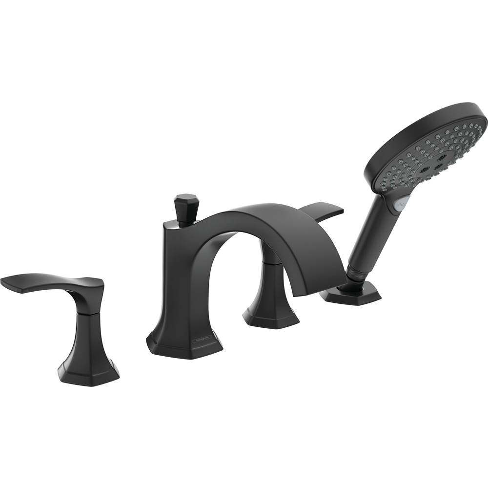SPS Companies, Inc.HansgroheLocarno 4-Hole Roman Tub Set Trim with 1.75 GPM Handshower in Matte Black