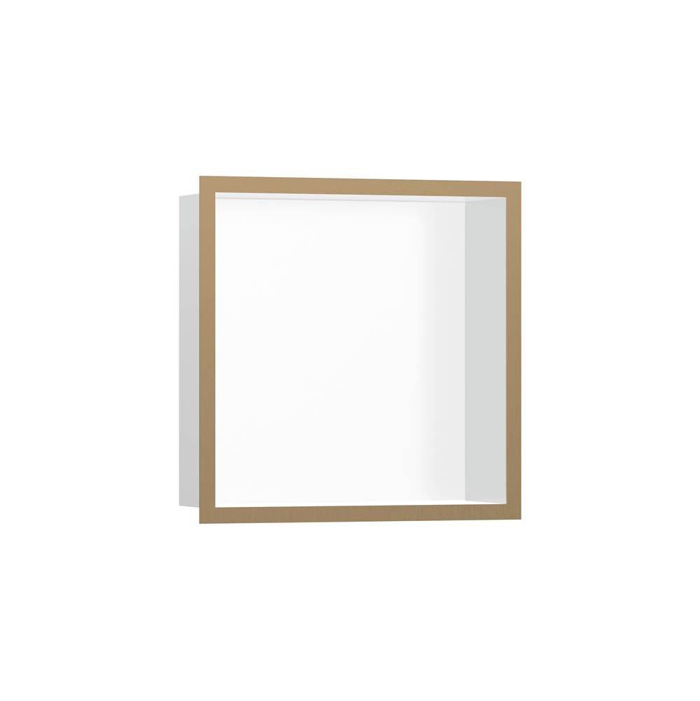 SPS Companies, Inc.HansgroheXtraStoris Individual Wall Niche Matte White with Design Frame 12''x 12''x 4''  in Brushed Bronze