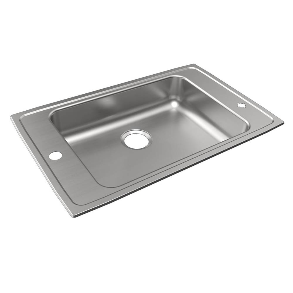 SPS Companies, Inc.Just ManufacturingStainless Steel 28'' x 19'' x 5-1/2'' 1L-Hole Single Bowl Drop-in Classroom ADA Sink w/Left and Right Faucet Decks