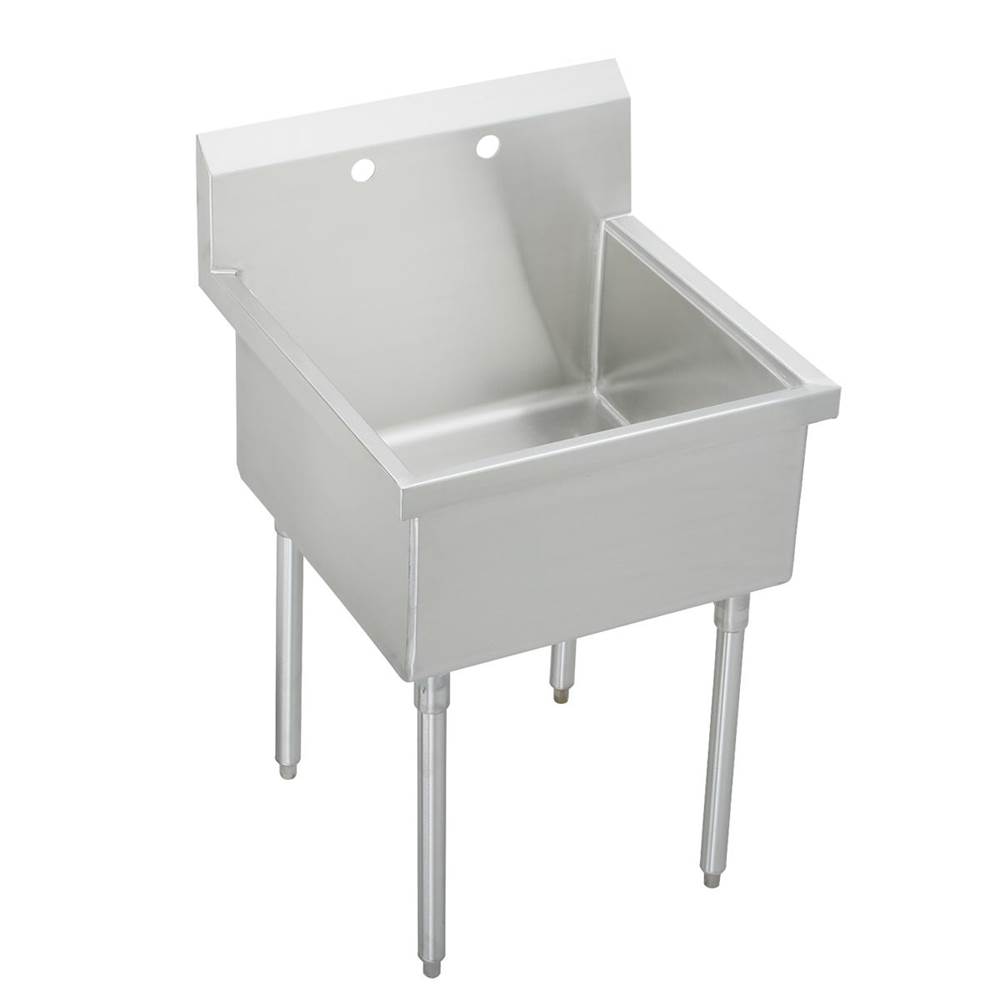 SPS Companies, Inc.Just ManufacturingStainless Steel 27'' x 27-1/2'' x 14'' Floor Mount Single Compartment 1-Hole Scullery Sink
