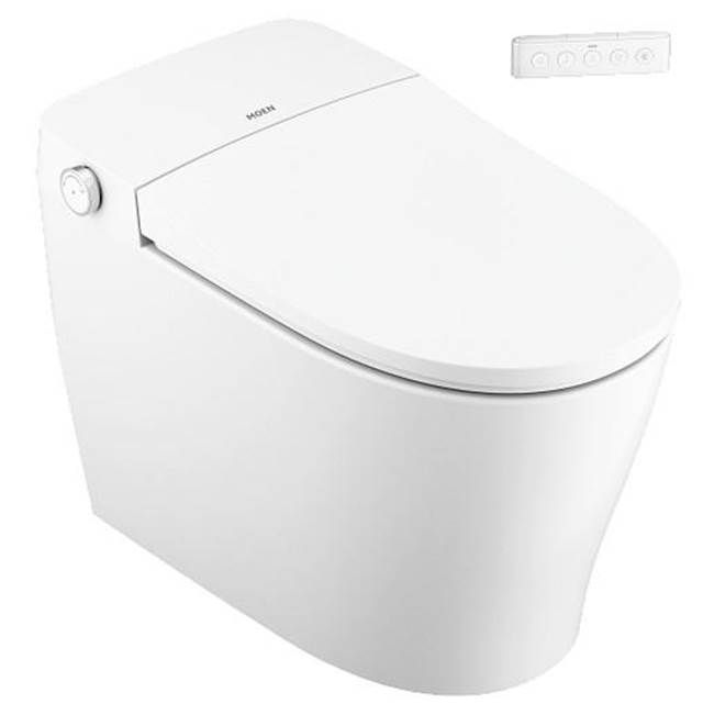 SPS Companies, Inc.Moen3-Series Tankless Bidet One Piece Elongated Toilet Bidet System in White with Remote and UV Sterilization