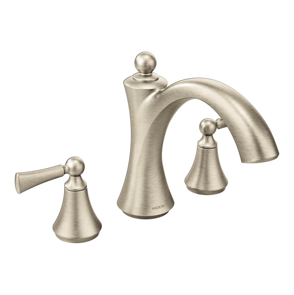 SPS Companies, Inc.MoenWynford 2-Handle Deck-Mount High-Arc Roman Tub Faucet with Lever Handles in Brushed Nickel (Valve Sold Separately)
