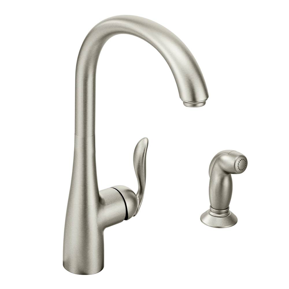 SPS Companies, Inc.MoenArbor One-Handle High Arc Kitchen Faucet with Side Spray, Spot Resistant Stainless