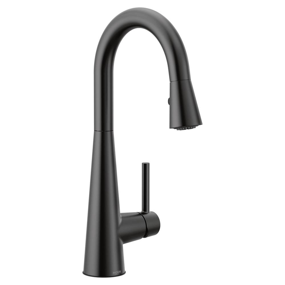 SPS Companies, Inc.MoenSleek Single-Handle Pull-Down Sprayer Bar Faucet Featuring Reflex and Power Clean in Matte Black