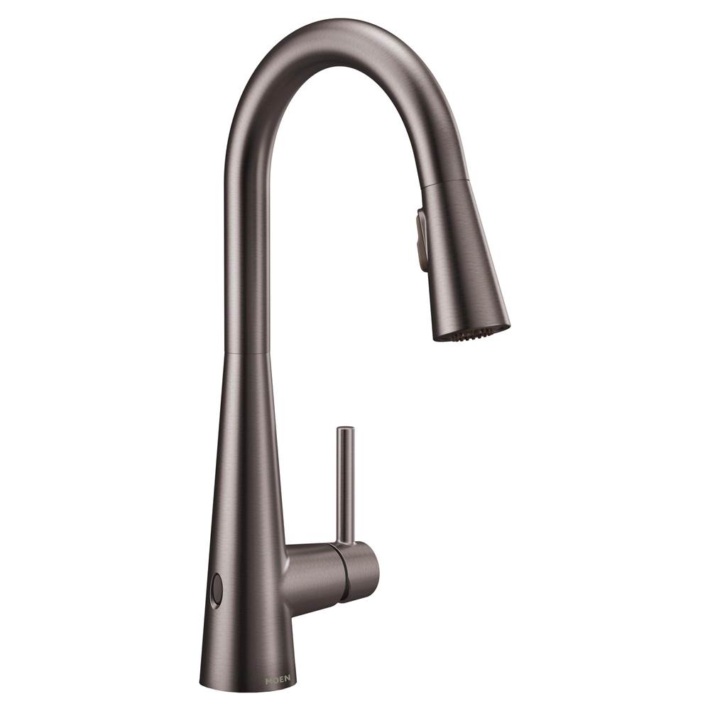 SPS Companies, Inc.MoenSleek Touchless Single-Handle Pull-Down Sprayer Kitchen Faucet with MotionSense Wave in Black Stainless