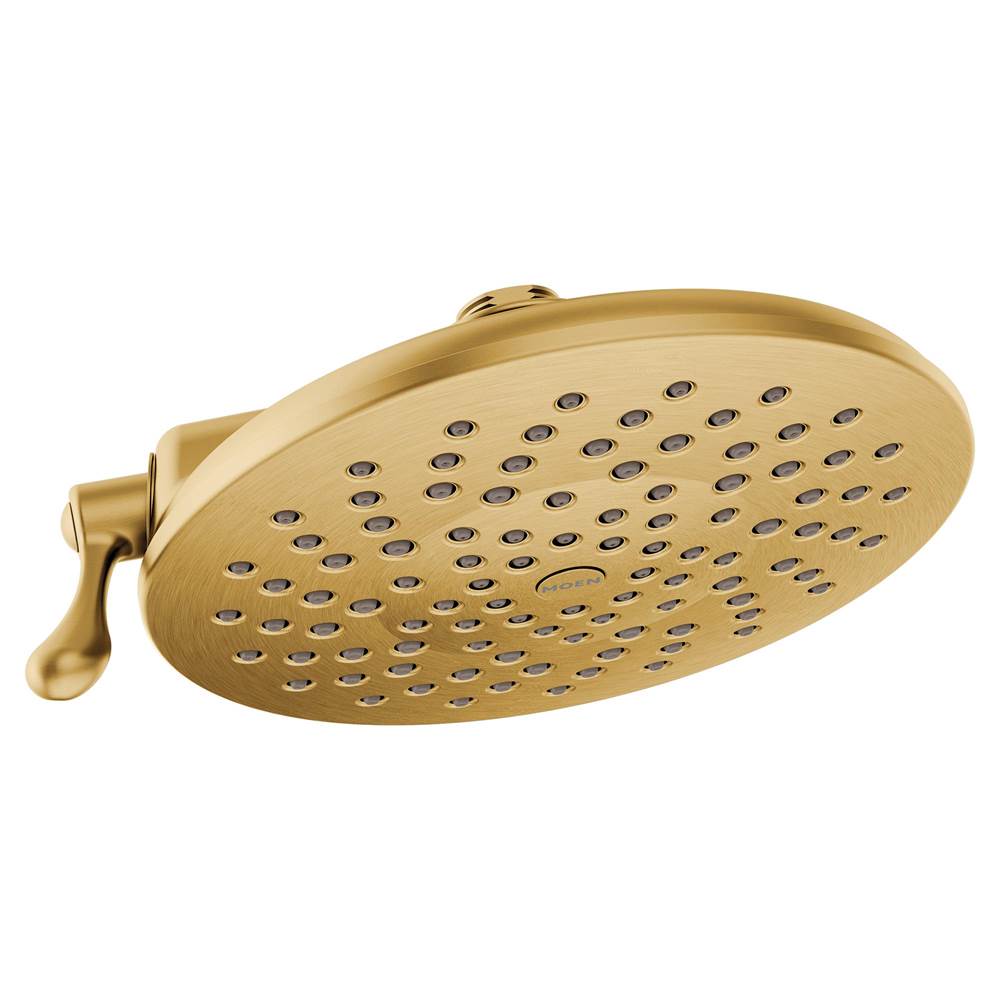 SPS Companies, Inc.MoenVelocity Two-Function Rainshower 8-Inch Showerhead with Immersion Technology at 2.5 GPM Flow Rate, Brushed Gold