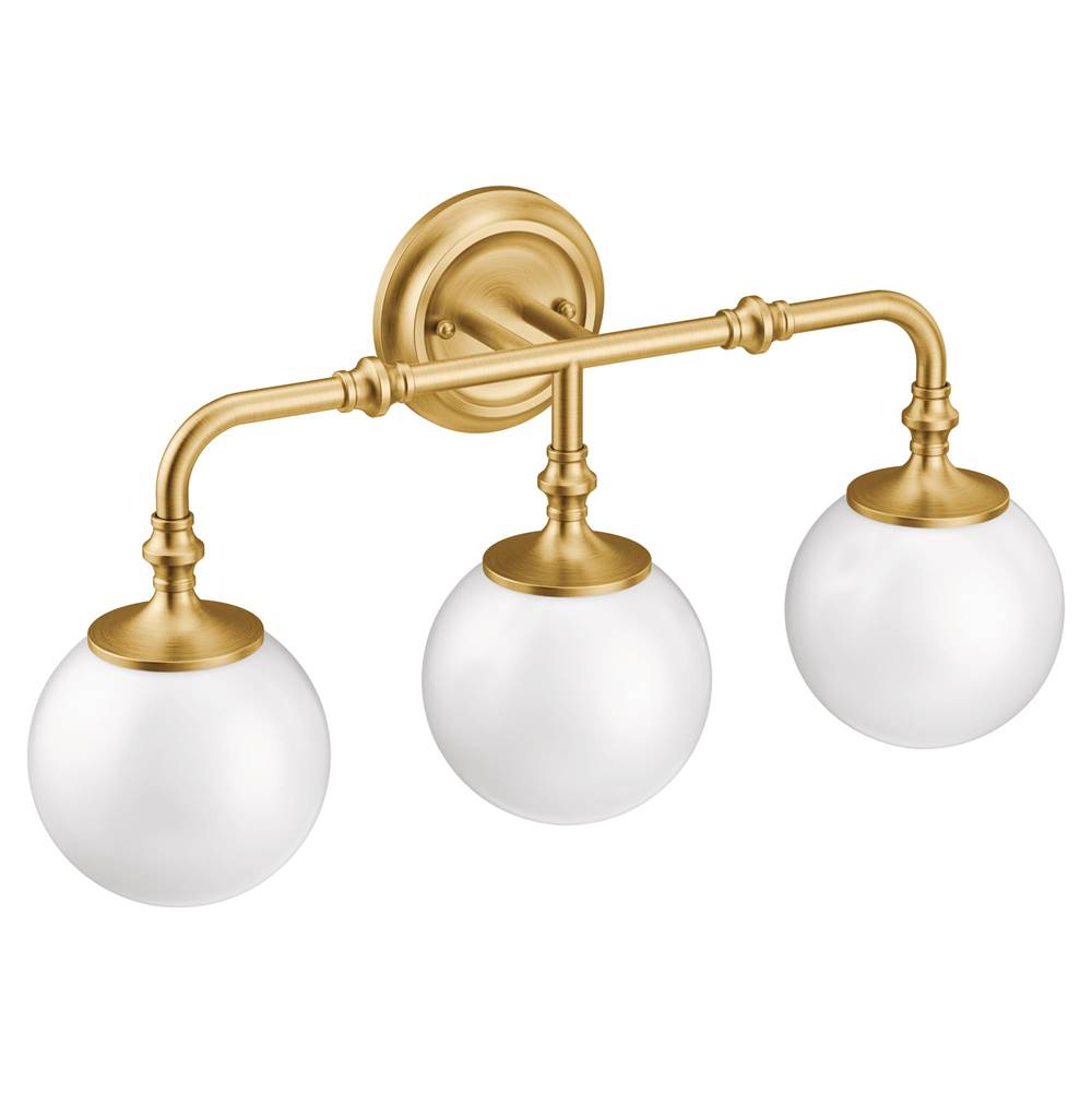 SPS Companies, Inc.MoenBrushed Gold Three Globe Bath Light