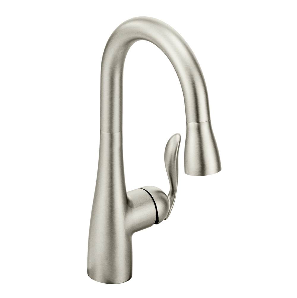 SPS Companies, Inc.MoenArbor One Handle High Arc Pulldown Bar Faucet with Reflex, Spot Resist Stainless