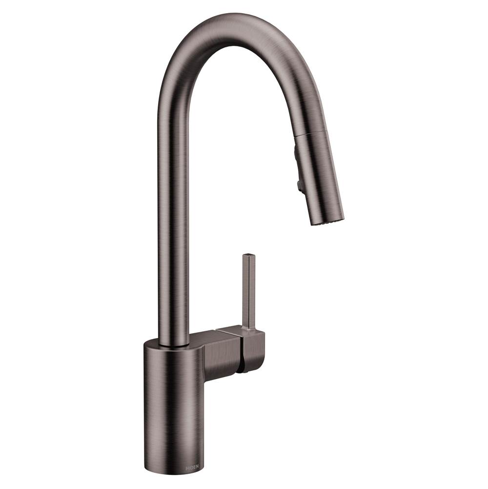 SPS Companies, Inc.MoenAlign One-Handle Modern Kitchen Pulldown Faucet with Reflex and Power Clean Spray Technology, Spot Resist Black Stainless