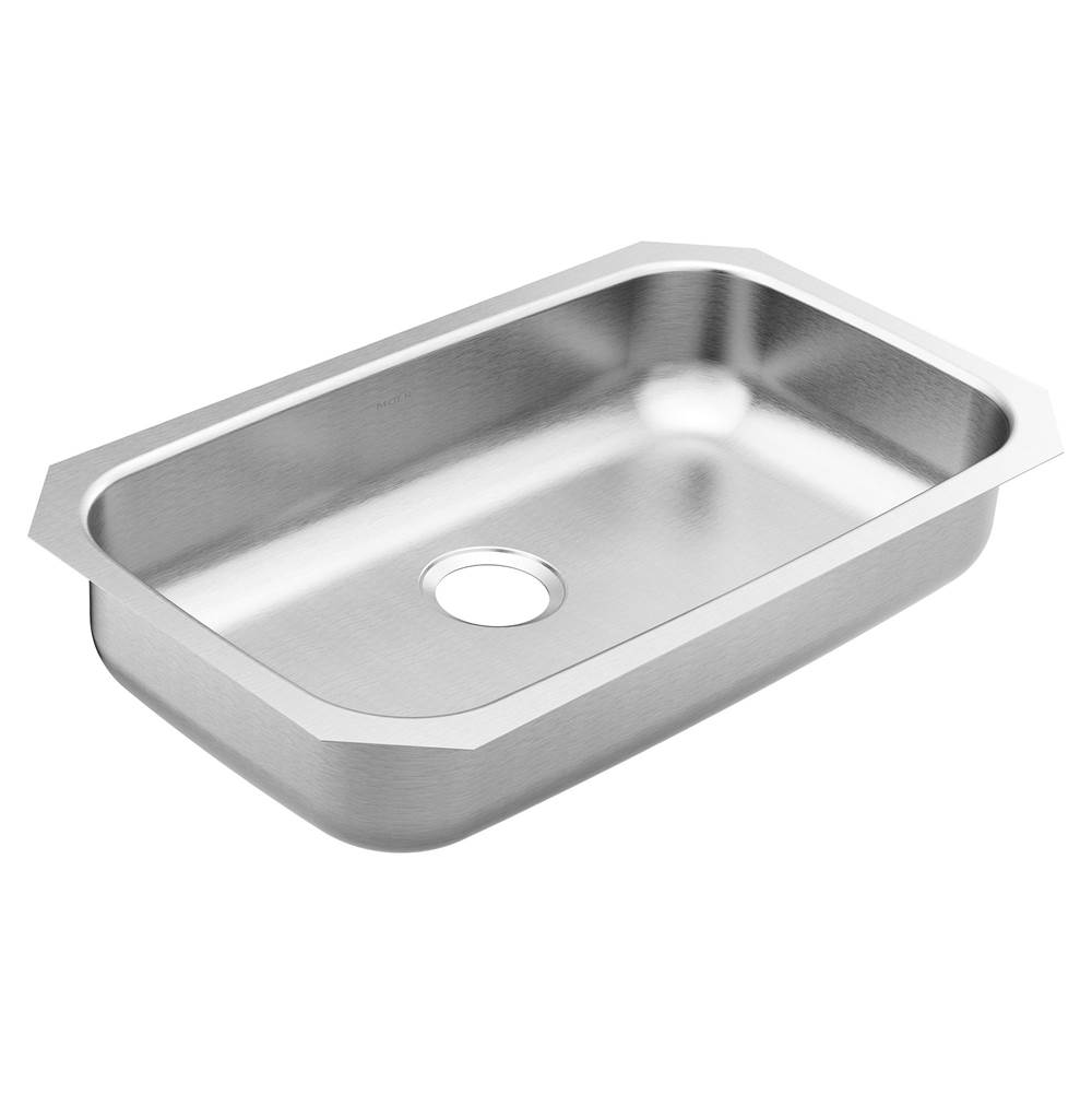 SPS Companies, Inc.Moen1800 Series 30-inch 18 Gauge Undermount Single Bowl Stainless Steel Kitchen Sink, 6-inch Depth
