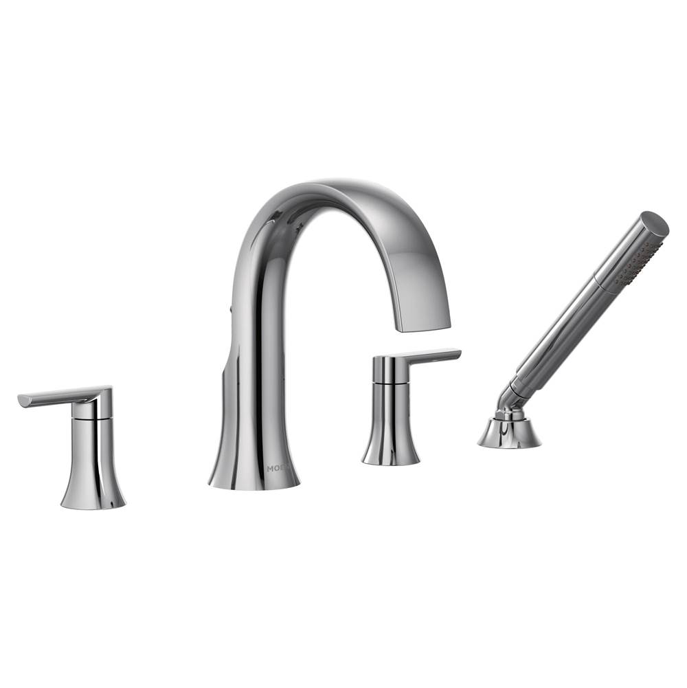 SPS Companies, Inc.MoenDoux 2-Handle Deck Mount Roman Tub Faucet Trim Kit with Hand shower in Chrome (Valve Sold Separately)