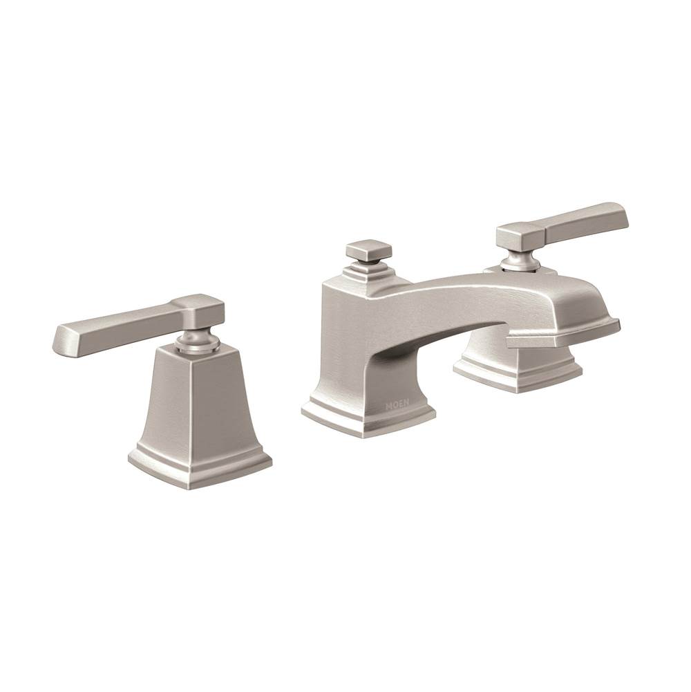SPS Companies, Inc.MoenBoardwalk Two-Handle Widespread Bathroom Faucet Trim Kit, Valve Required, Spot Resist Brushed Nickel