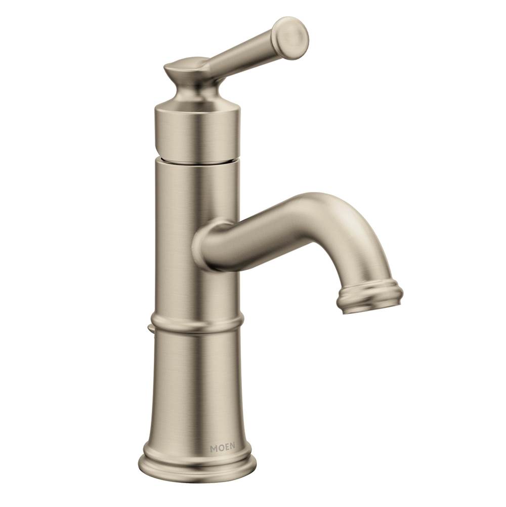 SPS Companies, Inc.MoenBelfield One-Handle Bathroom Sink Faucet with Drain Assembly and Optional Deckplate, Brushed Nickel
