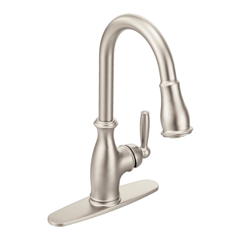 SPS Companies, Inc.MoenBrantford One-Handle Pulldown Kitchen Faucet Featuring Power Boost and Reflex, Spot Resist Stainless