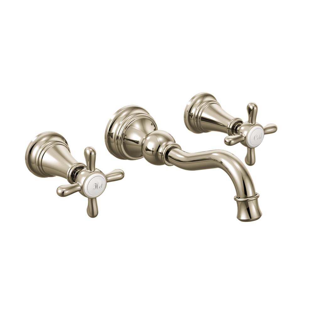 SPS Companies, Inc.MoenWeymouth 2-Handle Wall Mount High-Arc Bathroom Faucet in Nickel (Valve Sold Separately)