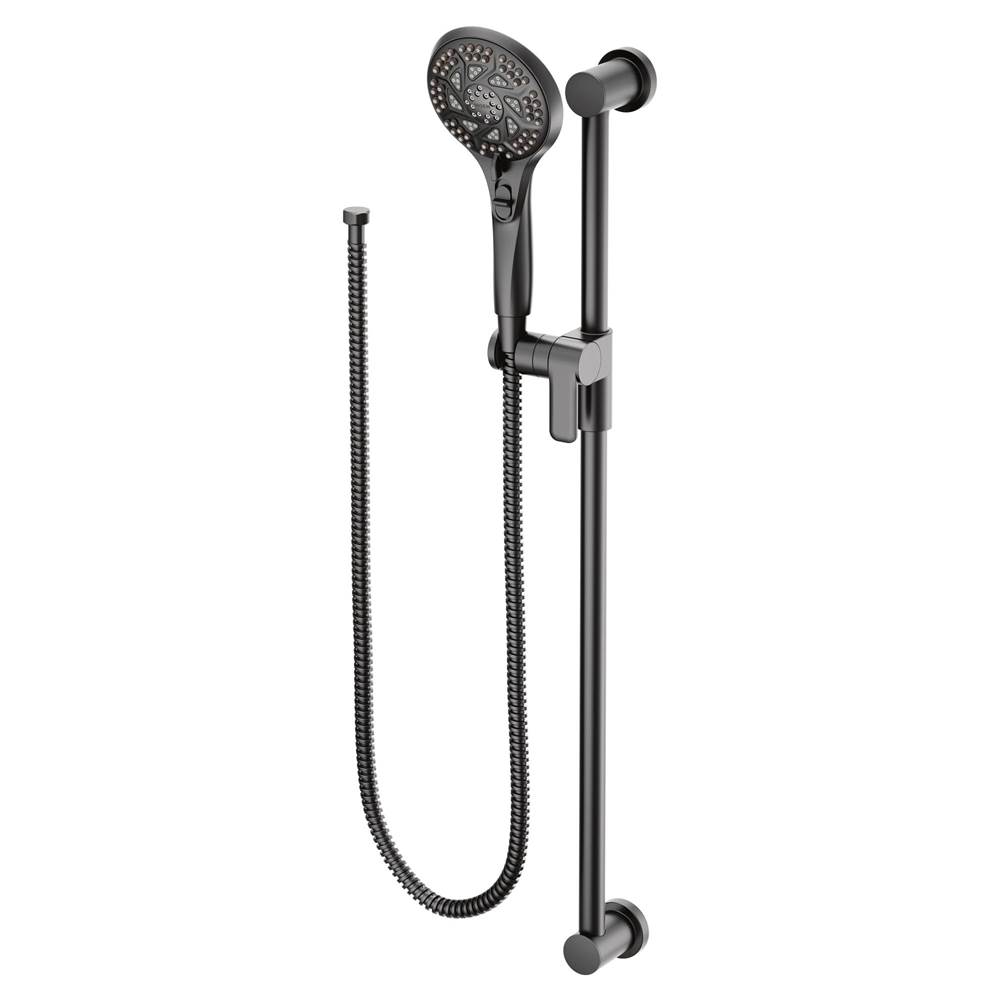 SPS Companies, Inc.Moen5-Function Massaging Handshower with Toggle Pause, Includes 30-Inch Slide Bar and 69-Inch Hose, Matte Black