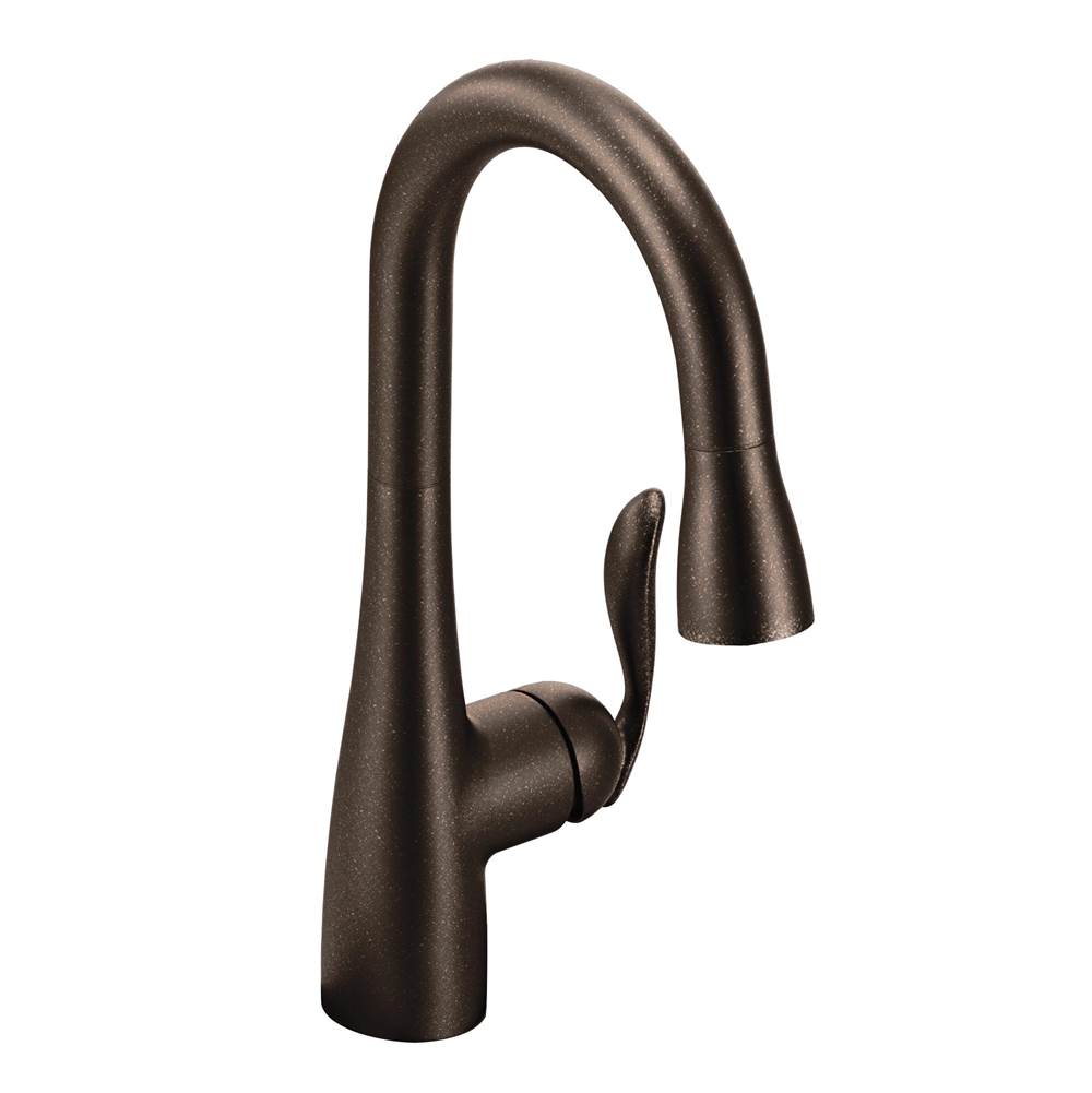 SPS Companies, Inc.MoenArbor One Handle High Arc Pulldown Bar Faucet with Reflex, Oil Rubbed Bronze