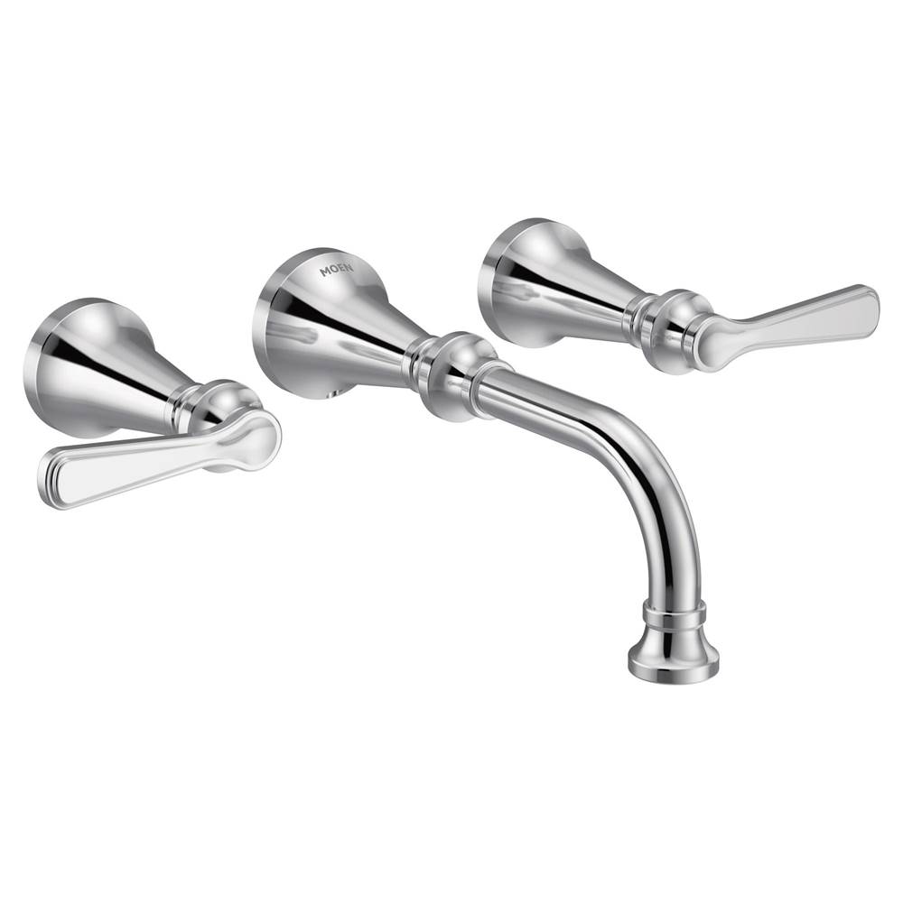 SPS Companies, Inc.MoenColinet Traditional Lever Handle Wall Mount Bathroom Faucet Trim, Valve Required, in Chrome