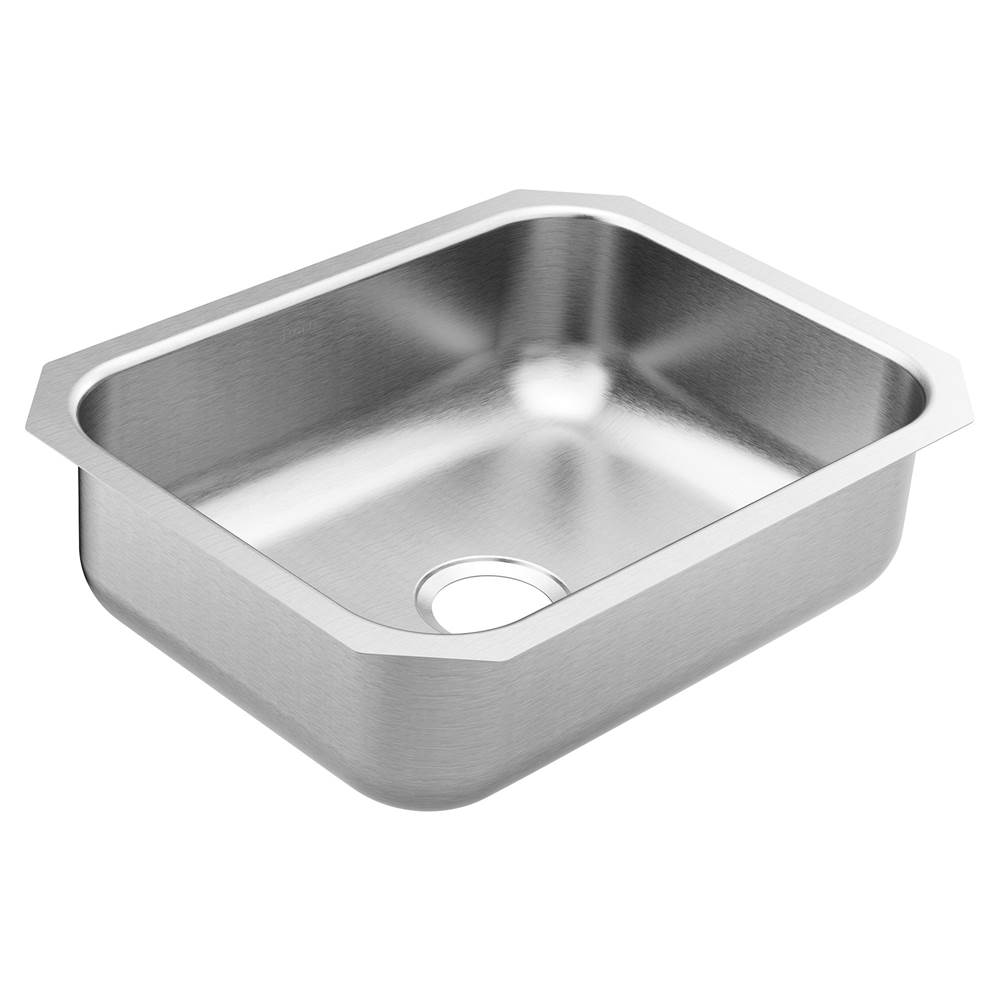 SPS Companies, Inc.Moen18000 Series 23.5-inch 18 Gauge Undermount Single Bowl Stainless Steel Kitchen Sink, 7-inch Depth