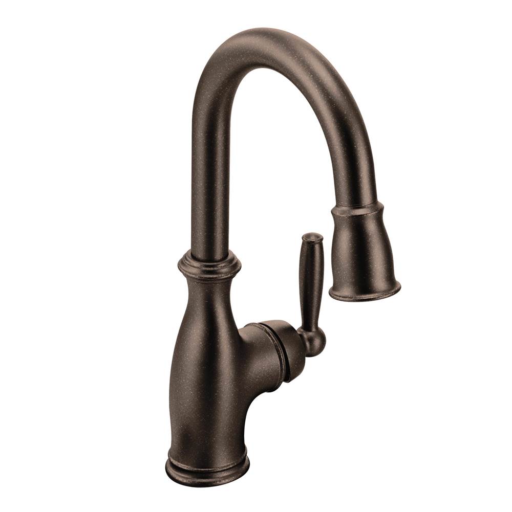 SPS Companies, Inc.MoenBrantford One-Handle High-Arc Pulldown Bar Faucet with Reflex and Power Clean, Oil Rubbed Bronze