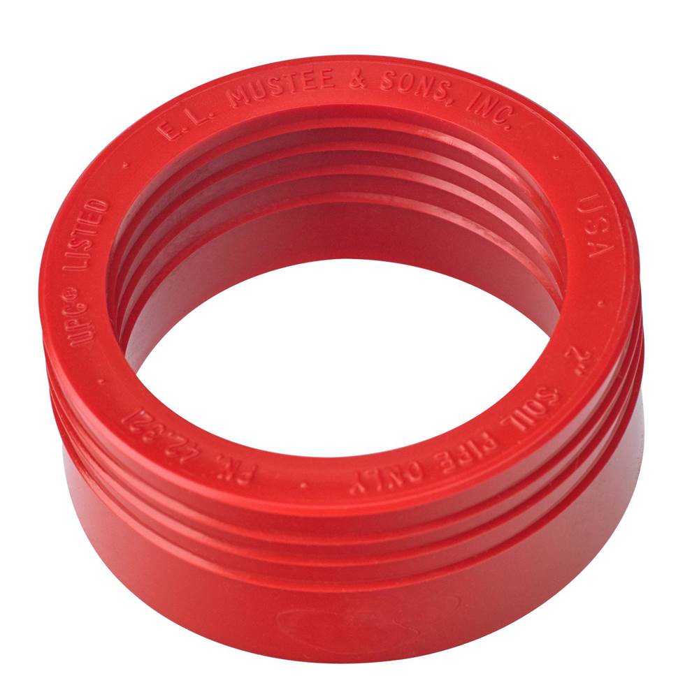 SPS Companies, Inc.Mustee And SonsDrain Seal, 2'', Red, For Soil Pipe Only, Use PVC Standard Shower Drain, 2'' Mop Drain